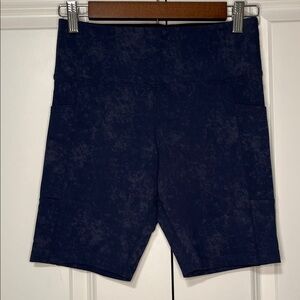 Tuff Athletics Dark Blue Pattern Athletic Shorts with Pockets